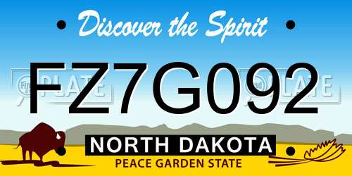 FZ7G092 North Dakota License Plate