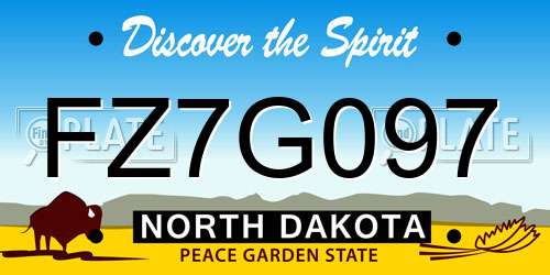 FZ7G097 North Dakota License Plate