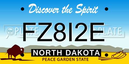 FZ8I2E North Dakota License Plate