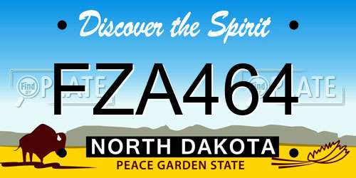 FZA464 North Dakota License Plate