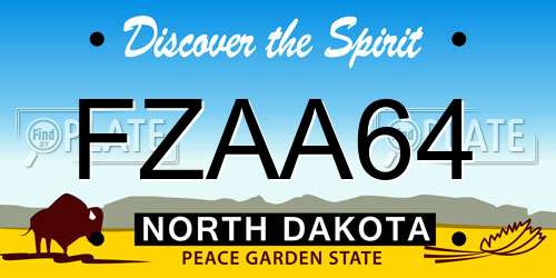 FZAA64 North Dakota License Plate