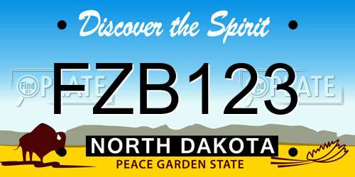 FZB123 North Dakota License Plate