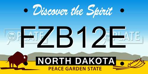 FZB12E North Dakota License Plate