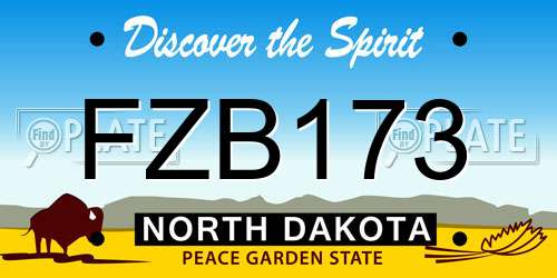 FZB173 North Dakota License Plate
