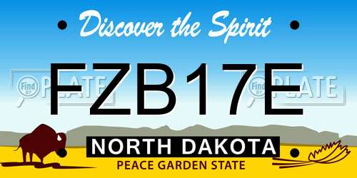 FZB17E North Dakota License Plate