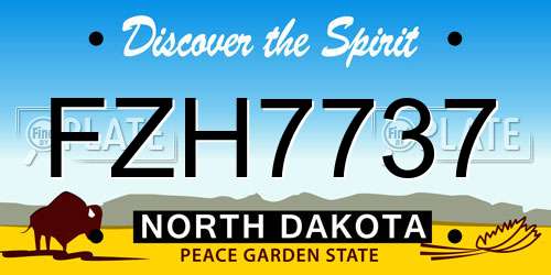FZH7737 North Dakota License Plate