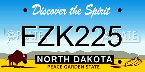 FZK225 North Dakota License Plate