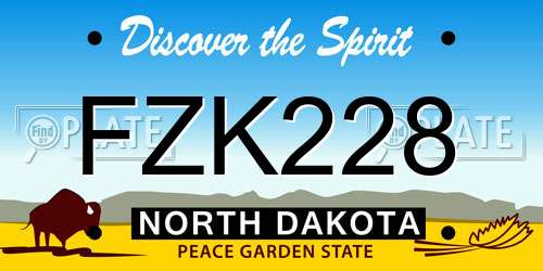 FZK228 North Dakota License Plate