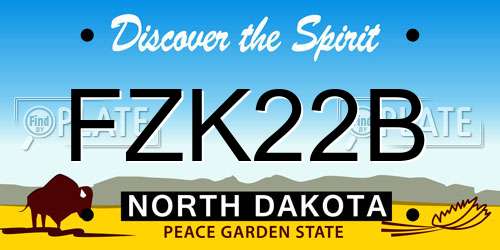 FZK22B North Dakota License Plate