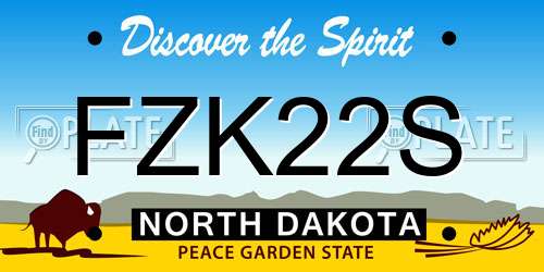 FZK22S North Dakota License Plate