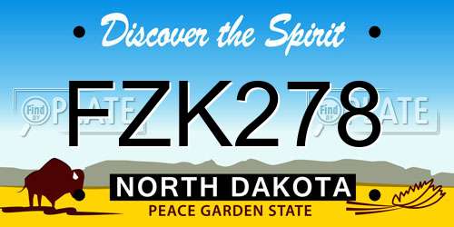 FZK278 North Dakota License Plate