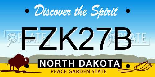 FZK27B North Dakota License Plate