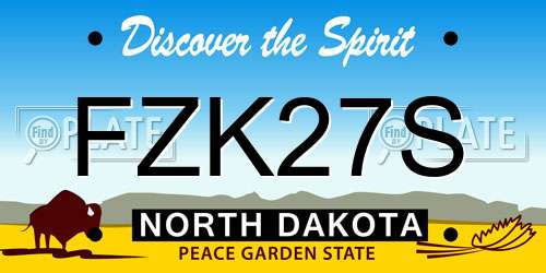 FZK27S North Dakota License Plate