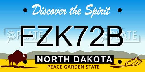 FZK72B North Dakota License Plate