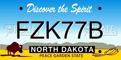 FZK77B North Dakota License Plate