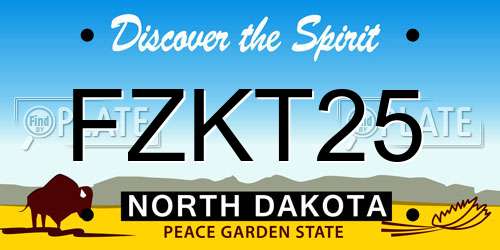 FZKT25 North Dakota License Plate