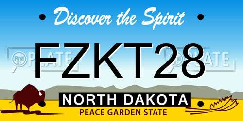 FZKT28 North Dakota License Plate