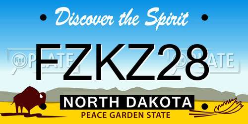 FZKZ28 North Dakota License Plate