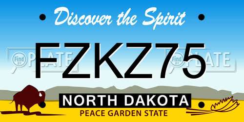 FZKZ75 North Dakota License Plate