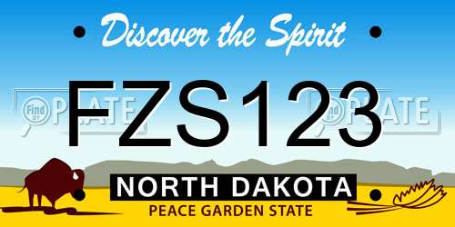 FZS123 North Dakota License Plate