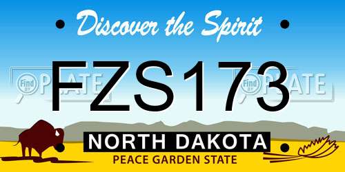 FZS173 North Dakota License Plate