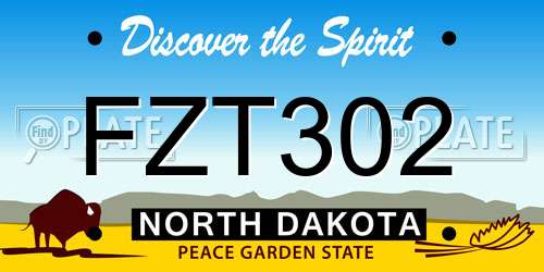 FZT302 North Dakota License Plate