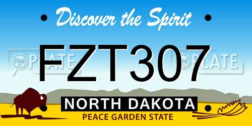 FZT307 North Dakota License Plate