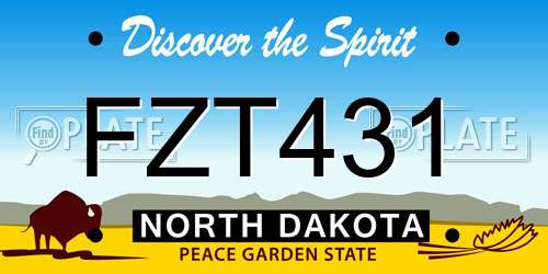 FZT431 North Dakota License Plate