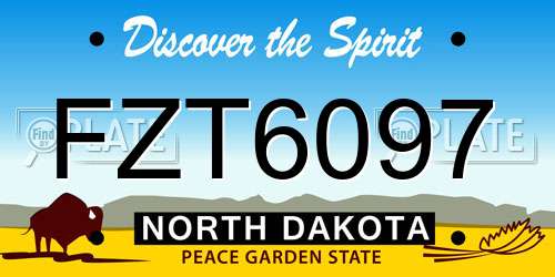 FZT6097 North Dakota License Plate