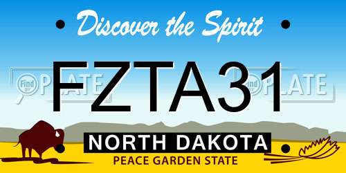 FZTA31 North Dakota License Plate