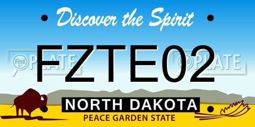 FZTE02 North Dakota License Plate
