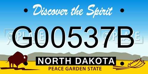 G00537B North Dakota License Plate