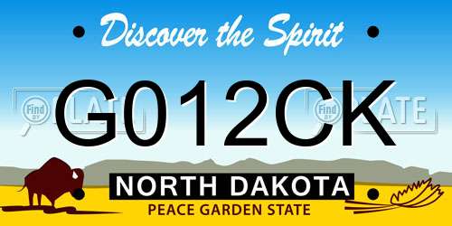 G012CK North Dakota License Plate