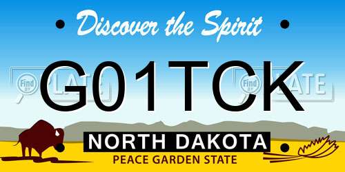 G01TCK North Dakota License Plate