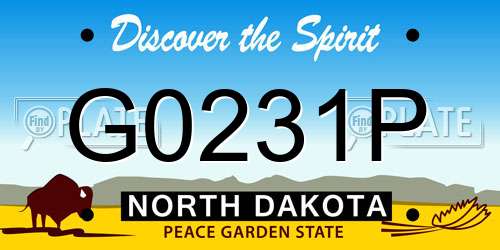 G0231P North Dakota License Plate
