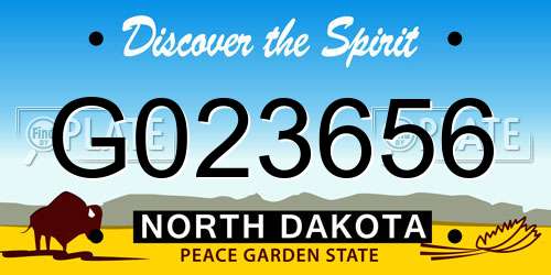 G023656 North Dakota License Plate