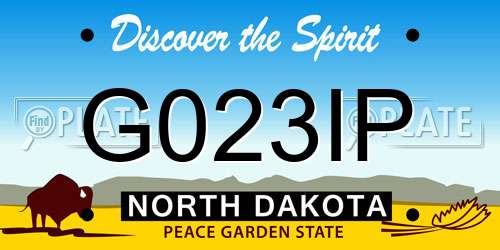 G023IP North Dakota License Plate