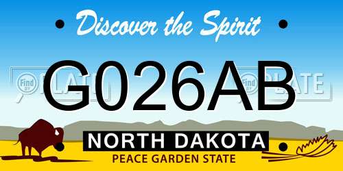 G026AB North Dakota License Plate