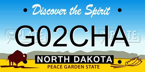 G02CHA North Dakota License Plate