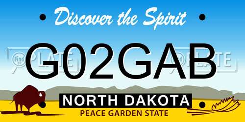 G02GAB North Dakota License Plate