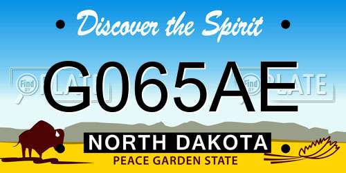 G065AE North Dakota License Plate