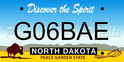 G06BAE North Dakota License Plate