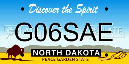 G06SAE North Dakota License Plate
