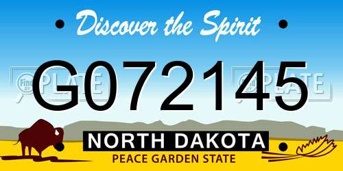 G072145 North Dakota License Plate