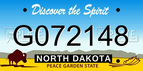 G072148 North Dakota License Plate