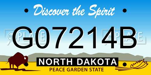 G07214B North Dakota License Plate