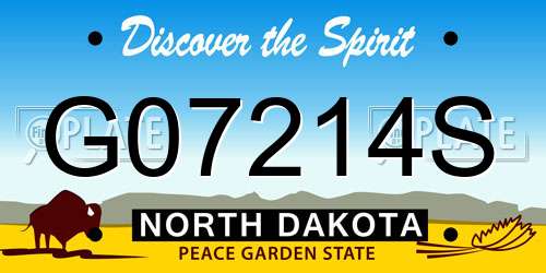 G07214S North Dakota License Plate
