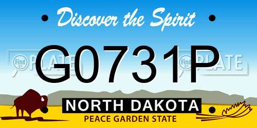 G0731P North Dakota License Plate