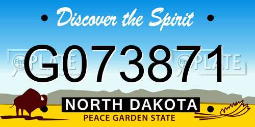 G073871 North Dakota License Plate