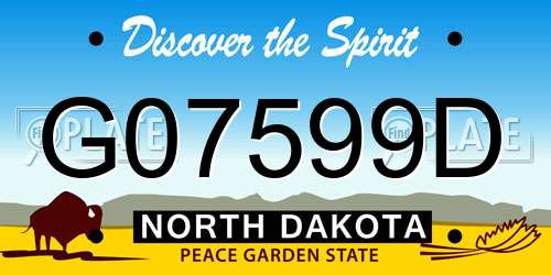 G07599D North Dakota License Plate